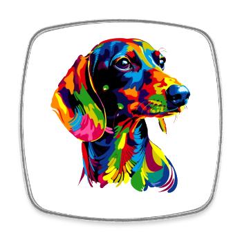 Dackel Dachshund Zwergdackel Dackelclub Teckel - Viereckiger Kühlschrankmagnet - Weiß - Vorne