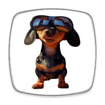 Dackel Dachshund Zwergdackel Dackelclub Teckel - Viereckiger Kühlschrankmagnet - Weiß - Vorne