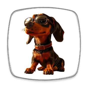 Teckel, Teckel, Teckel miniature, Dachshund Club, Teckel - Magnet carré - blanc - Devant