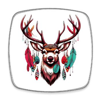 American Indian Deer American Red Indians - Square fridge magnet - white - Front