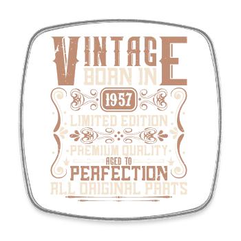 1957 Birthday Vintage 1957 Born Vintage 1957 - Square fridge magnet - white - Front
