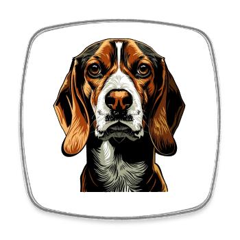 Beagle Welpe Beagles Süßer Hund English Beagle - Viereckiger Kühlschrankmagnet - Weiß - Vorne