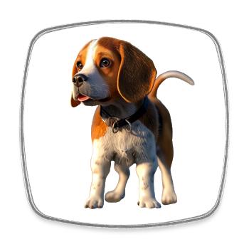 Beagle Welpe Beagles Süßer Hund English Beagle - Viereckiger Kühlschrankmagnet - Weiß - Vorne