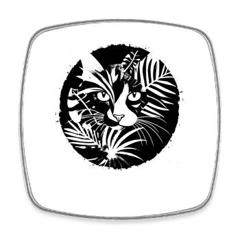 Katzen Illustration - Viereckiger Kühlschrankmagnet - Weiß - Vorne