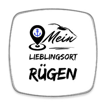 Rügen mein Lieblingsort-Lieblingsinsel Rügen-Möwe - Viereckiger Kühlschrankmagnet - Weiß - Vorne