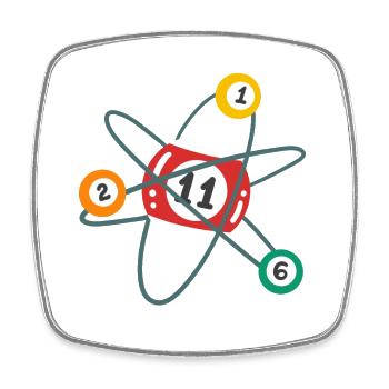 Billard Atom Pool Billardspieler - Viereckiger Kühlschrankmagnet - Weiß - Vorne