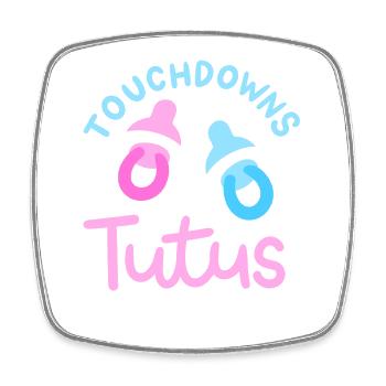 Touchdowns oder Tutus für Gender-Reveal-Partys - Viereckiger Kühlschrankmagnet - Weiß - Vorne