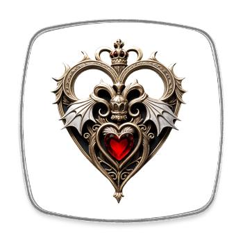 Superbe coeur gothique - Magnet carré - blanc - Devant