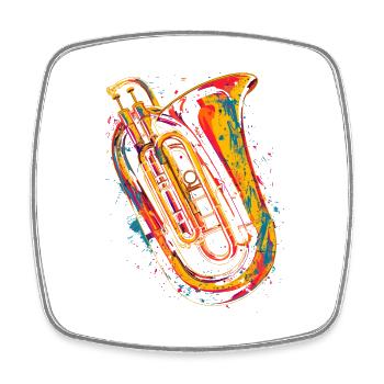 Tuba Graphic - Square fridge magnet - white - Front
