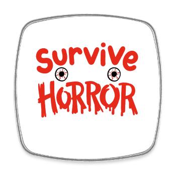 Horrorfilm - Viereckiger Kühlschrankmagnet - Weiß - Vorne