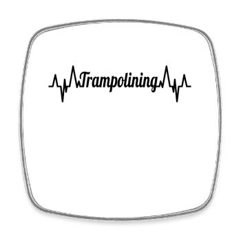 Trampolinspringen EKG Herzlinie - Viereckiger Kühlschrankmagnet - Weiß - Vorne