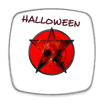 Pentagram with skull - Square fridge magnet - white - Front