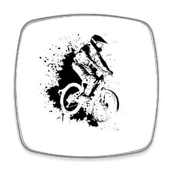 Mountainbiking Zeichnung - Viereckiger Kühlschrankmagnet - Weiß - Vorne