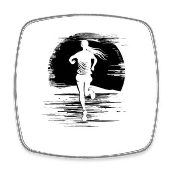 Runner - Square fridge magnet - white - Front