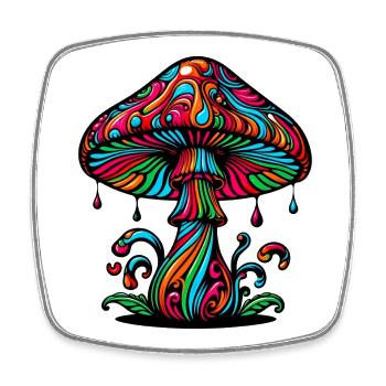 Fungo Funghi Mushroom Mushrooms - Square fridge magnet - white - Front