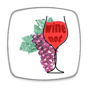 Wine & Grape - Square fridge magnet - white - Front