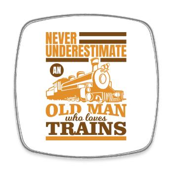 Railroad Grandpa - Square fridge magnet - white - Front