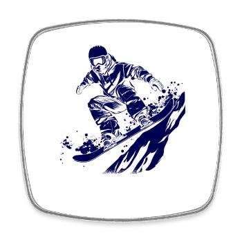 Snowboarder Skizze - Viereckiger Kühlschrankmagnet - Weiß - Vorne
