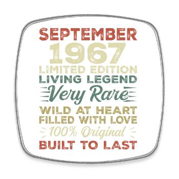 Birthday September 1967 Limited Edition Original - Square fridge magnet - white - Front