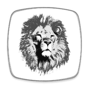 Loewe big cat - Square fridge magnet - white - Front