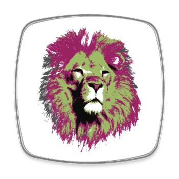 Loewe big cat - Square fridge magnet - white - Front