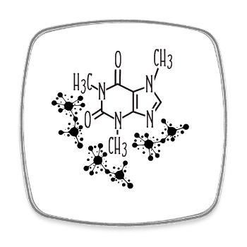 Koffein Molekül Design - Viereckiger Kühlschrankmagnet - Weiß - Vorne