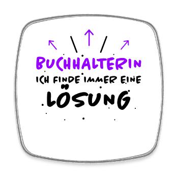 Buchhalterin Spruch Lustiges Buchhalterin Geschenk - Viereckiger Kühlschrankmagnet - Weiß - Vorne