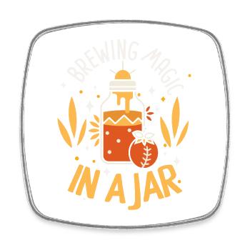 Braumeister magic in the glass - Square fridge magnet - white - Front