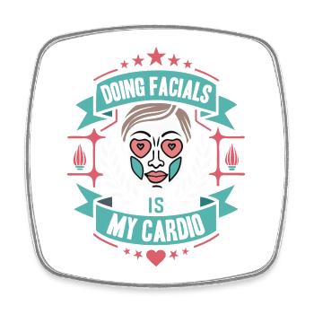 Soin du visage Cardio Motiv - Magnet carré - blanc - Devant