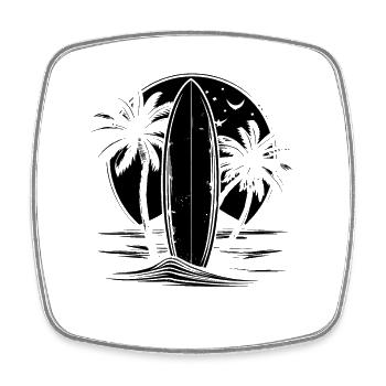 Surfen Grafik - Viereckiger Kühlschrankmagnet - Weiß - Vorne