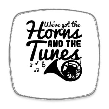French Horn Saying - Square fridge magnet - white - Front