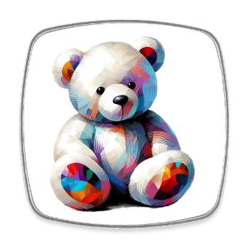 Orso Orsacchiotto Ours en peluche - Magnet carré - blanc - Devant