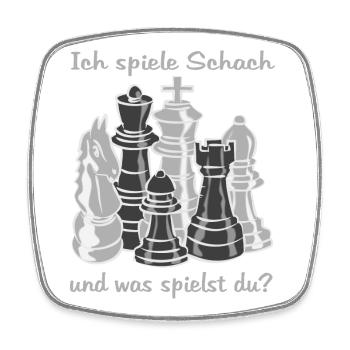Schach figuren - Viereckiger Kühlschrankmagnet - Weiß - Vorne