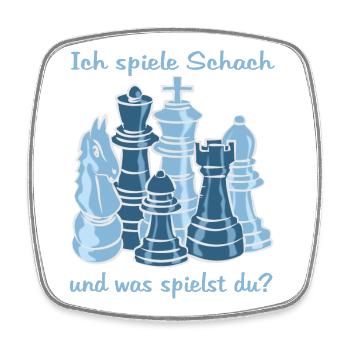 Schach figuren - Viereckiger Kühlschrankmagnet - Weiß - Vorne