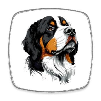 Berner Sennenhund Süße Hunde Schweizer Sennenhunde - Viereckiger Kühlschrankmagnet - Weiß - Vorne