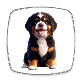 Bouvier bernois Chiens mignons Bouvier suisse - Magnet carré - blanc - Devant