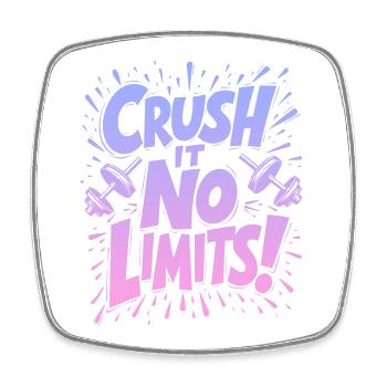 Crush it, no limits! Gym Quote - Square fridge magnet - white - Front