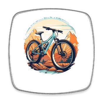 Mountainbiking Skizze Vintage - Viereckiger Kühlschrankmagnet - Weiß - Vorne