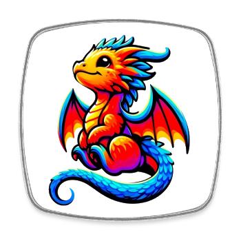Dragon - Square fridge magnet - white - Front