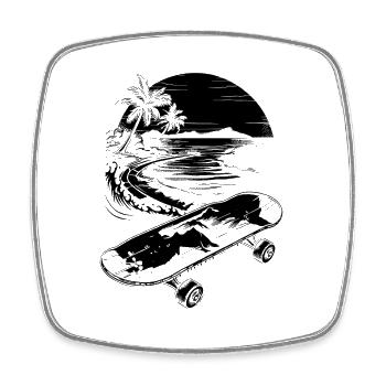 Skateboarding - Square fridge magnet - white - Front
