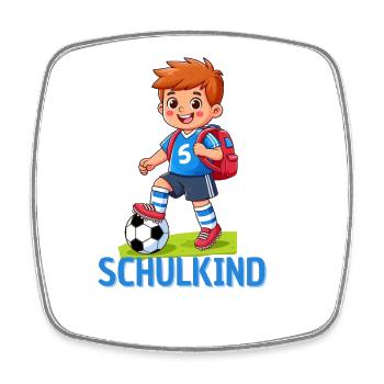 Schulkind Fußball Einschulung Geschenk - Viereckiger Kühlschrankmagnet - Weiß - Vorne