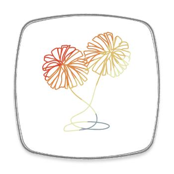 Pom-pom girl pompons croquis - Magnet carré - blanc - Devant