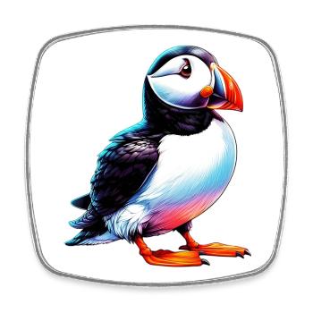 Puffin - Square fridge magnet - white - Front