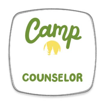 Camping Camp-Betreuer - Viereckiger Kühlschrankmagnet - Weiß - Vorne
