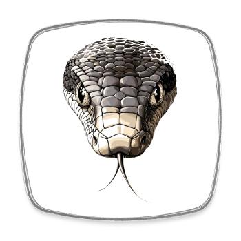 Serpent Python Cobra Mamba Serpent à sonnettes Serpent - Magnet carré - blanc - Devant
