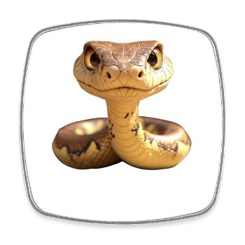 Snake Python Cobra Mamba Rattlesnake Snake - Square fridge magnet - white - Front