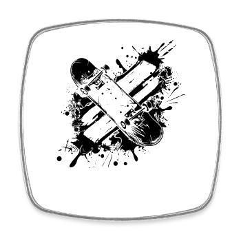 Skateboard Graffiti - Viereckiger Kühlschrankmagnet - Weiß - Vorne