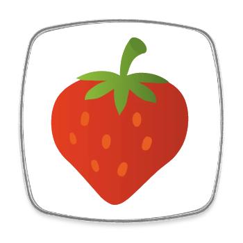 Red Strawberry Heart Illustration for Clothes - Square fridge magnet - white - Front