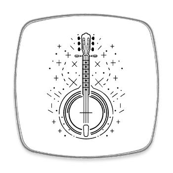 Banjo Skizze - Viereckiger Kühlschrankmagnet - Weiß - Vorne