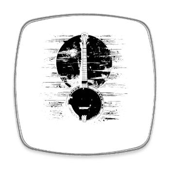 Banjo Graphics - Square fridge magnet - white - Front